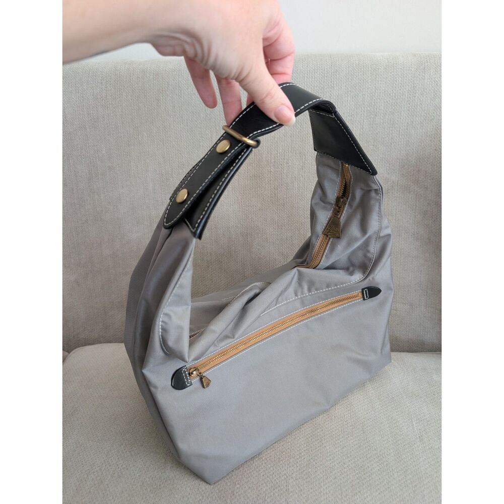 Upla Paris gray nylon Gigogne shoulder bag, handbag